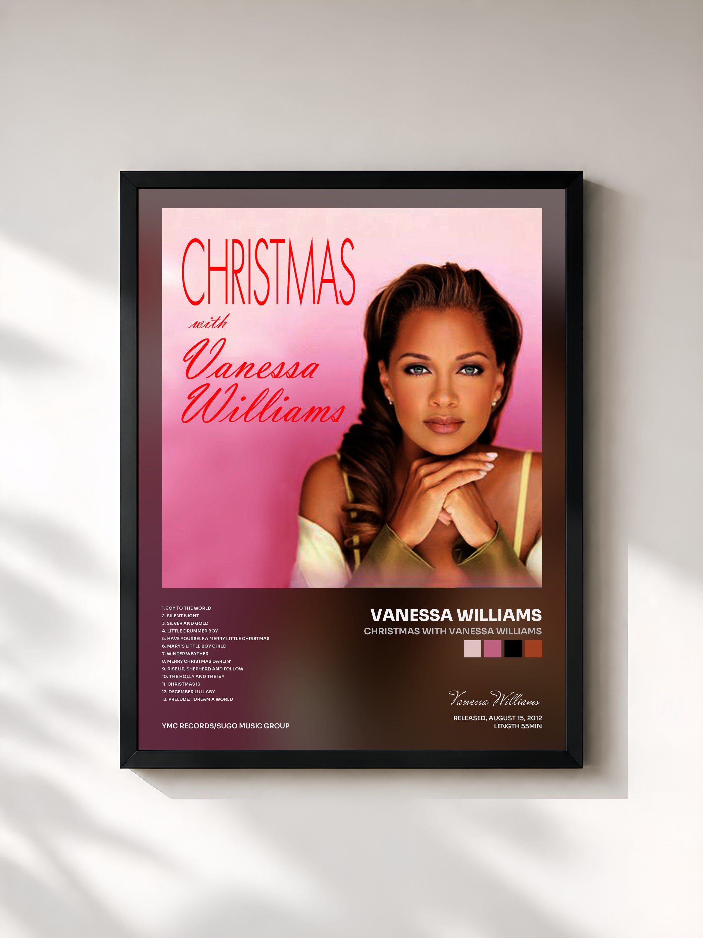 #noir Tableau de l'album Christmas With Vanessa Williams de Vanessa Williams, cadre noir, imprimé et encadré en France