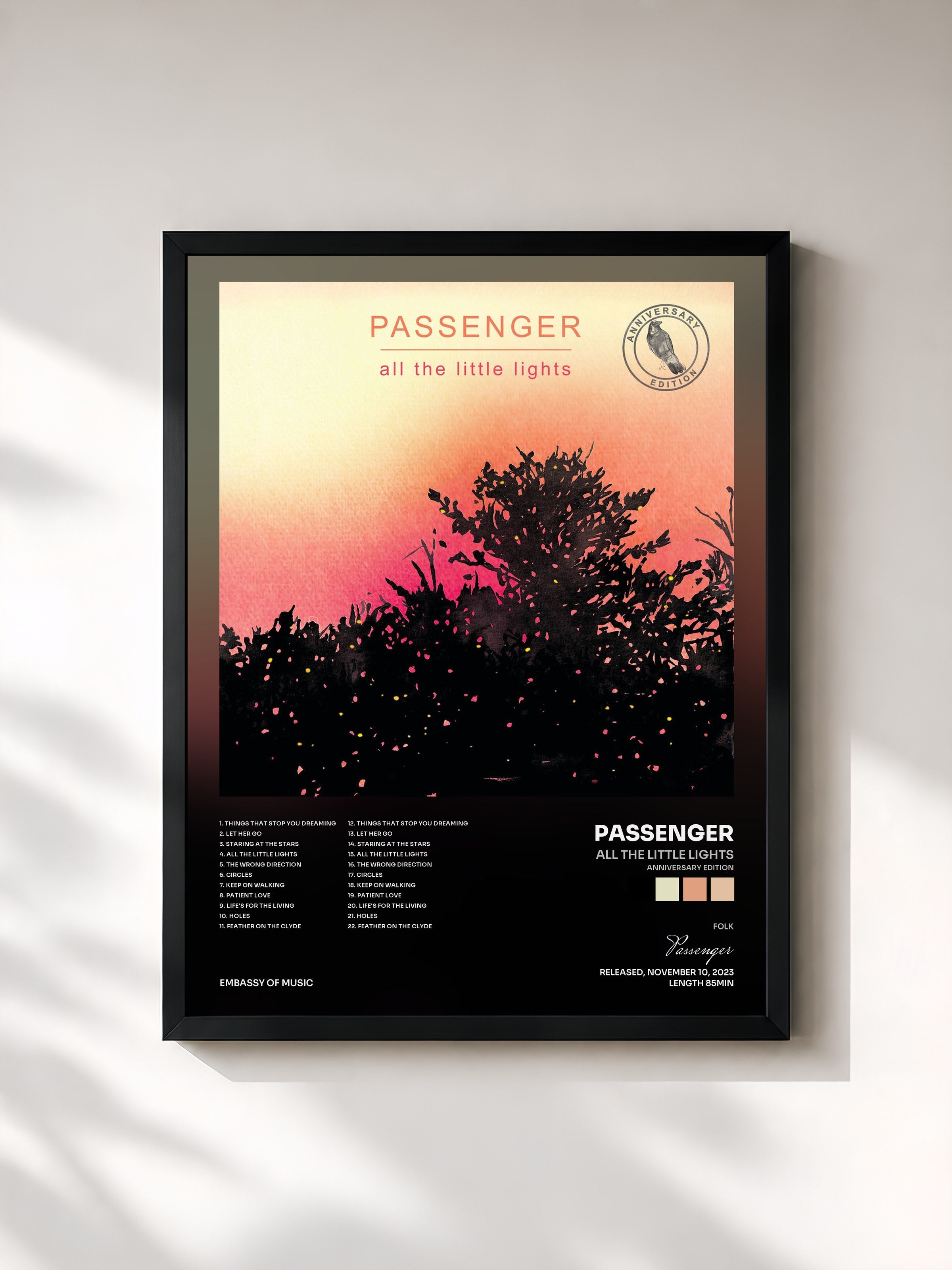 #noir Tableau de l'album All the Little Lights (Anniversary Edition) de Passenger, cadre noir, imprimé et encadré en France