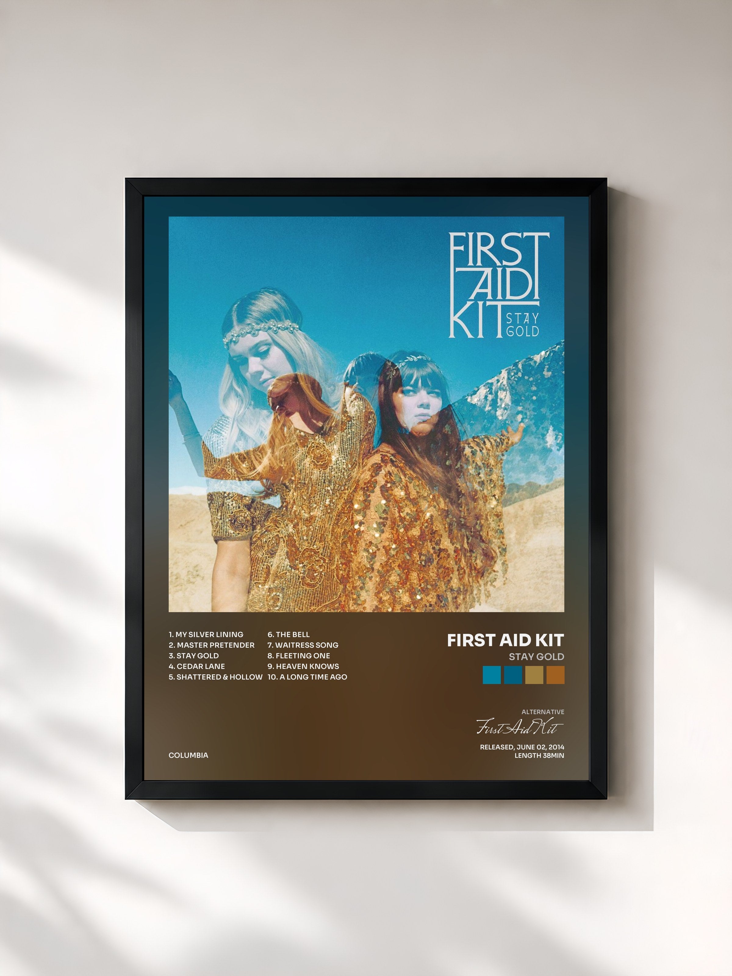 #noir Tableau de l'album Stay Gold de First Aid Kit, cadre noir, imprimé et encadré en France