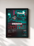 #noir Tableau de l'album Insomnia (Instrumentals) de Ali As, cadre noir, imprimé et encadré en France