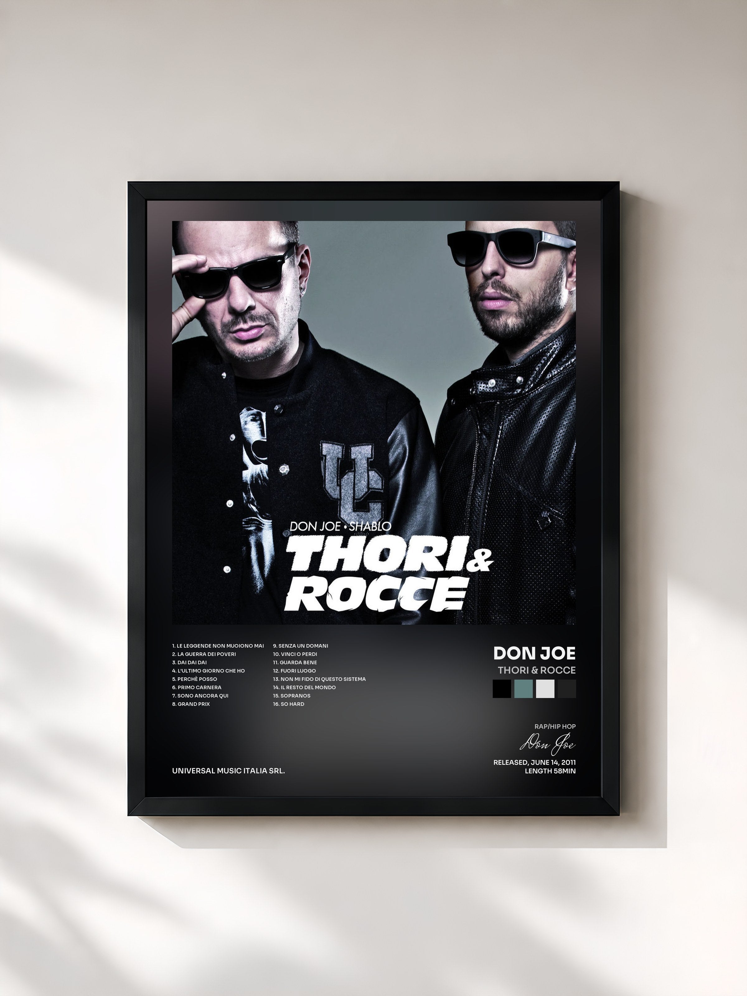#noir Tableau de l'album Thori & Rocce de Don Joe, cadre noir, imprimé et encadré en France