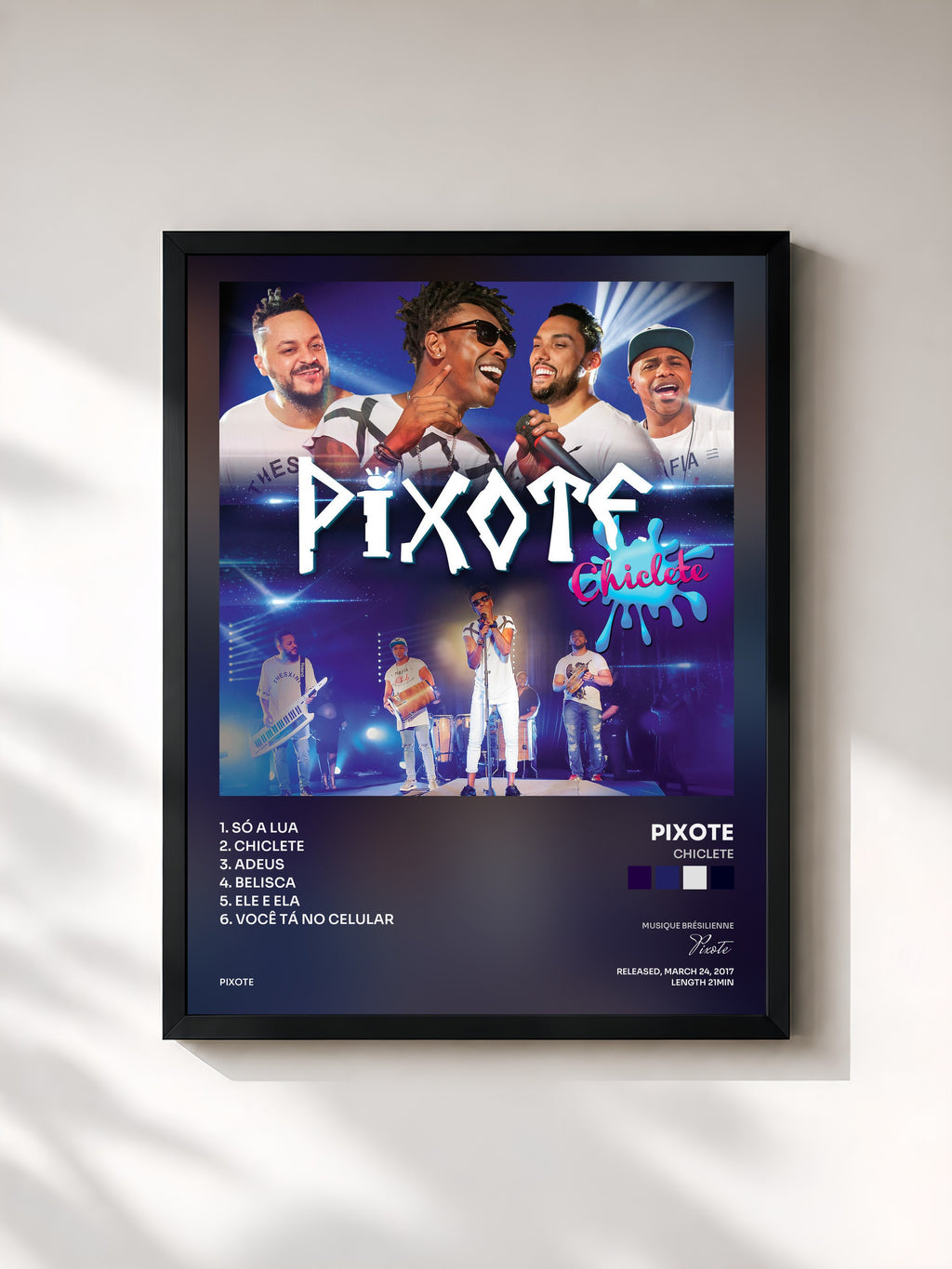 #noir Tableau de l'album Chiclete de Pixote, cadre noir, imprimé et encadré en France