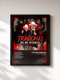 #noir Tableau de l'album Tragedias de Mi Pueblo (Con Banda) de Los Dos Carnales, cadre noir, imprimé et encadré en France