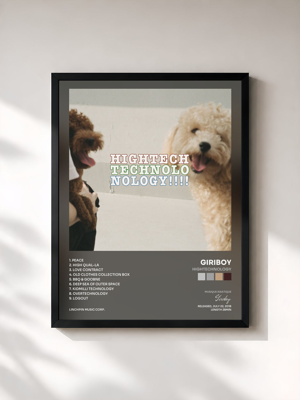 #noir Tableau de l'album hightechnology de Giriboy, cadre noir, imprimé et encadré en France
