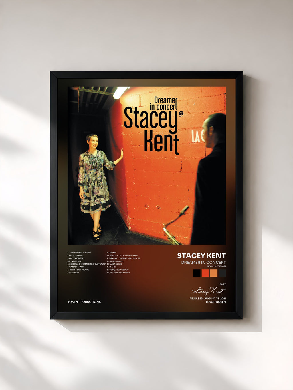 #noir Tableau de l'album Dreamer in Concert (Bonus Edition) de Stacey Kent, cadre noir, imprimé et encadré en France