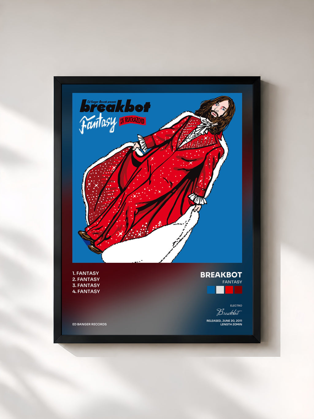 #noir Tableau de l'album Fantasy de Breakbot, cadre noir, imprimé et encadré en France