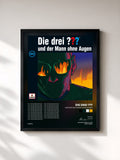 #noir Tableau de l'album 185/und der Mann ohne Augen de Die drei ???, cadre noir, imprimé et encadré en France