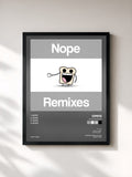 #noir Tableau de l'album Nope Remixes de OMFG, cadre noir, imprimé et encadré en France