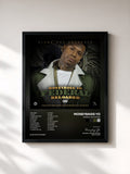 #noir Tableau de l'album Federal Reloaded de Moneybagg Yo, cadre noir, imprimé et encadré en France