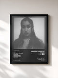 #noir Tableau de l'album In Between de Lauren Jauregui, cadre noir, imprimé et encadré en France
