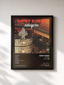 #noir Tableau de l'album Allegria de Gipsy Kings, cadre noir, imprimé et encadré en France