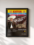 #noir Tableau de l'album 15 Éxitos: Corridos de Caballos Famosos de Antonio Aguilar, cadre noir, imprimé et encadré en France
