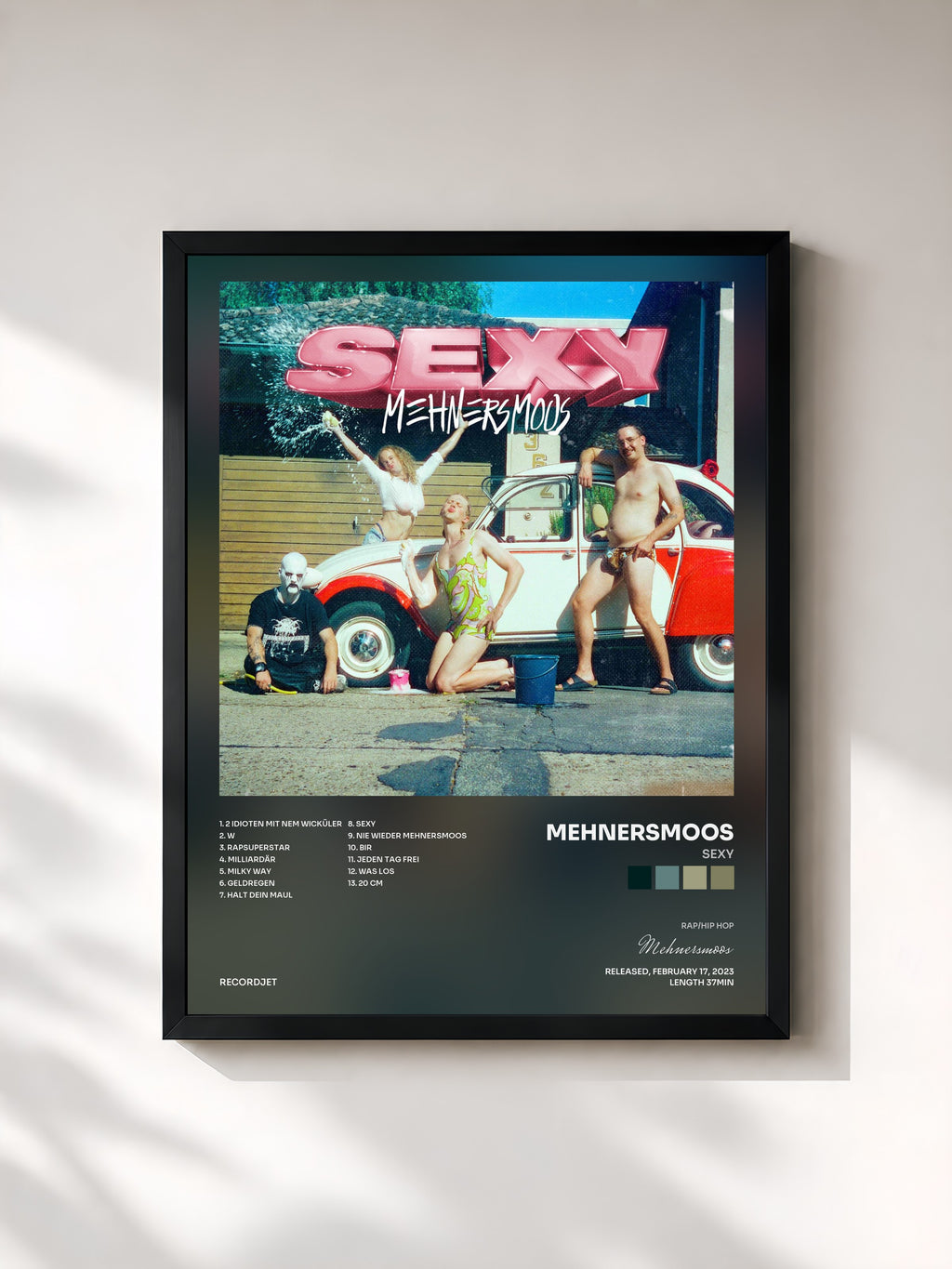 #noir Tableau de l'album Sexy de Mehnersmoos, cadre noir, imprimé et encadré en France