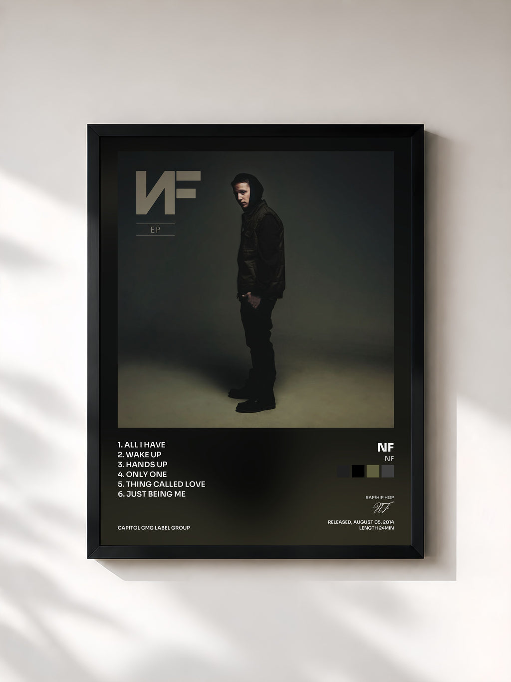 #noir Tableau de l'album NF de NF, cadre noir, imprimé et encadré en France
