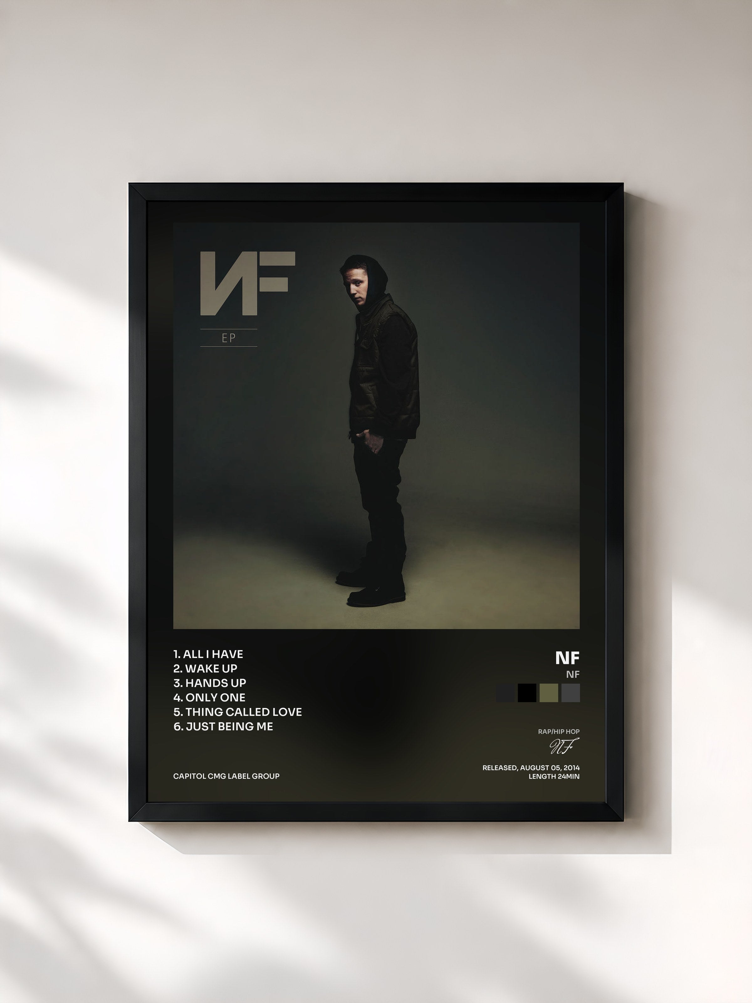 #noir Tableau de l'album NF de NF, cadre noir, imprimé et encadré en France