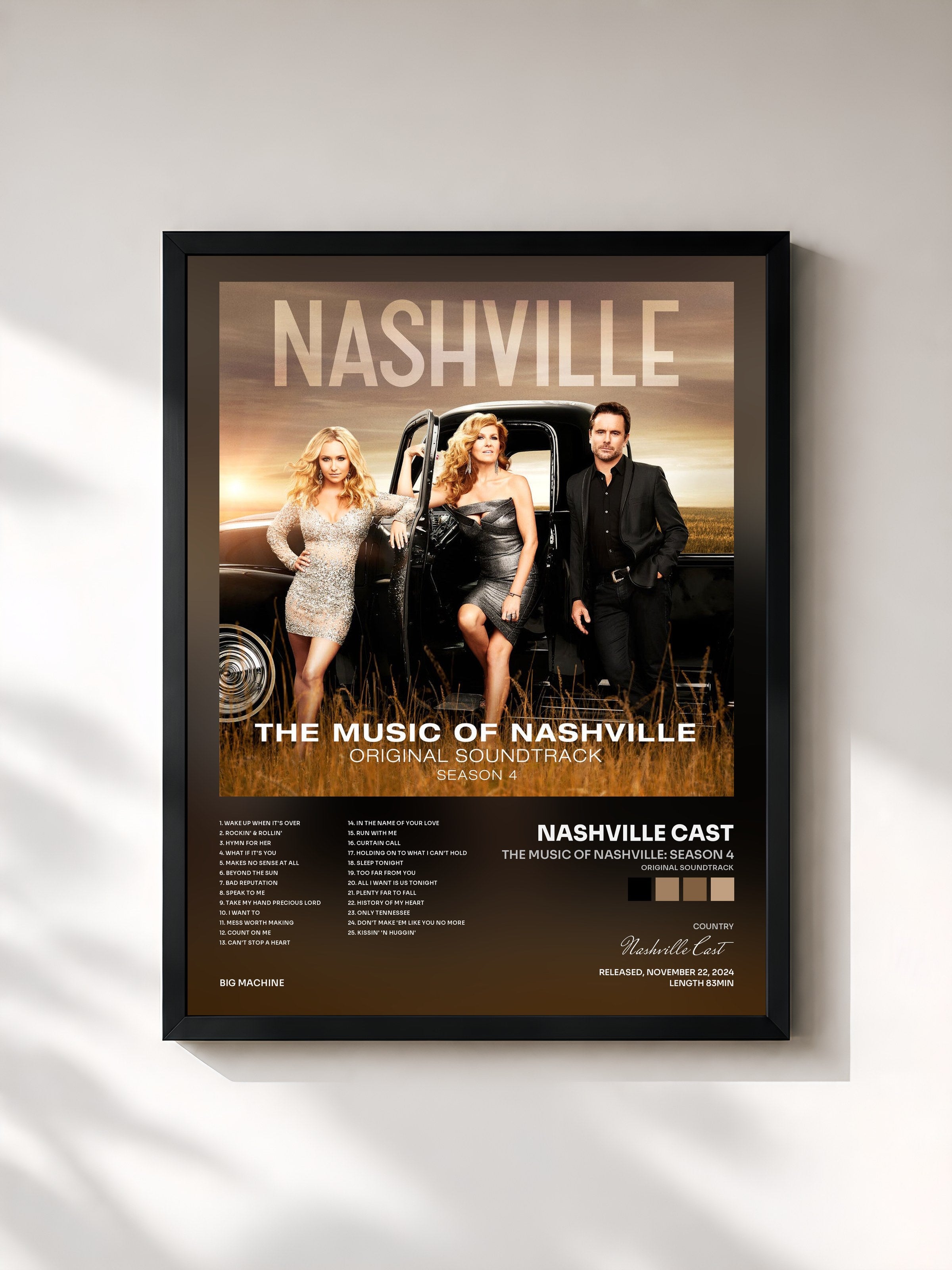 #noir Tableau de l'album The Music Of Nashville: Season 4 (Original Soundtrack) de Nashville Cast, cadre noir, imprimé et encadré en France