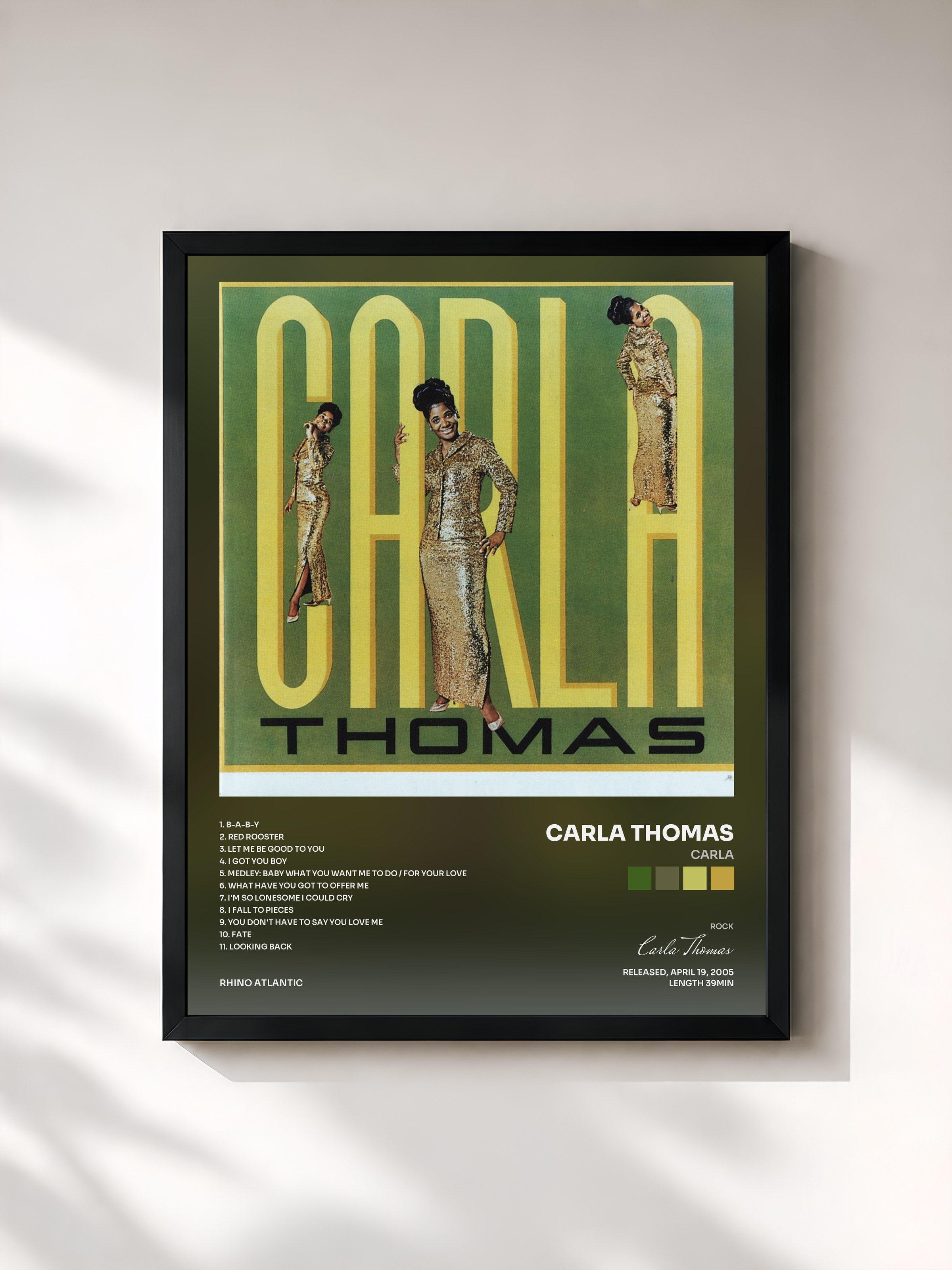 #noir Tableau de l'album Carla de Carla Thomas, cadre noir, imprimé et encadré en France