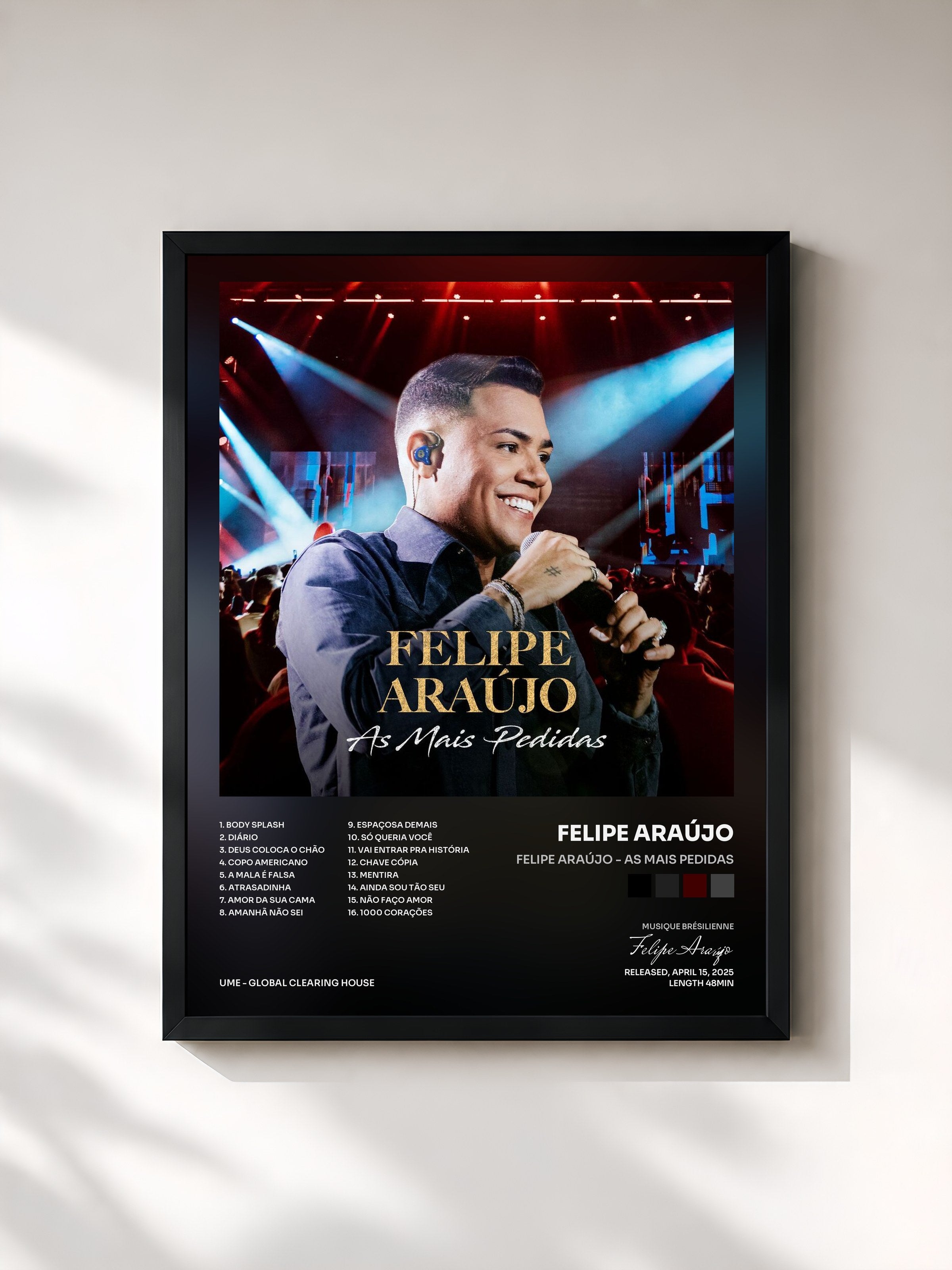#noir Tableau de l'album Felipe Araújo - As Mais Pedidas de Felipe Araújo, cadre noir, imprimé et encadré en France