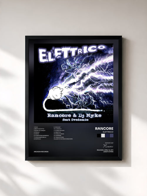 Rancore · Elettrico — Affiche encadrée