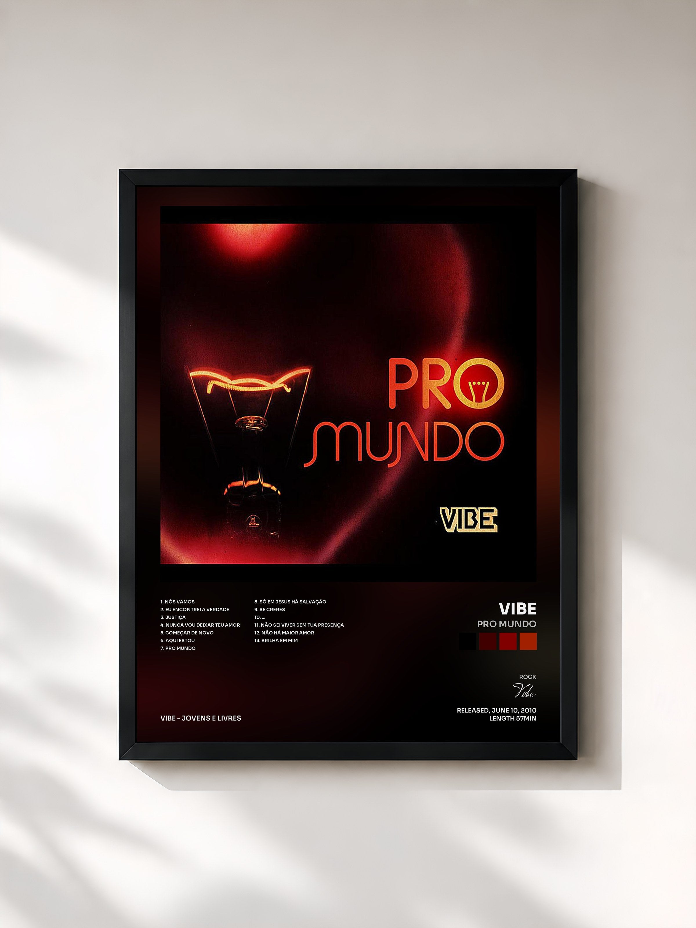 #noir Tableau de l'album Pro Mundo de Vibe, cadre noir, imprimé et encadré en France