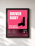 #noir Tableau de l'album Driver Baby (Music Inspired by the Movie) de Fandom, cadre noir, imprimé et encadré en France