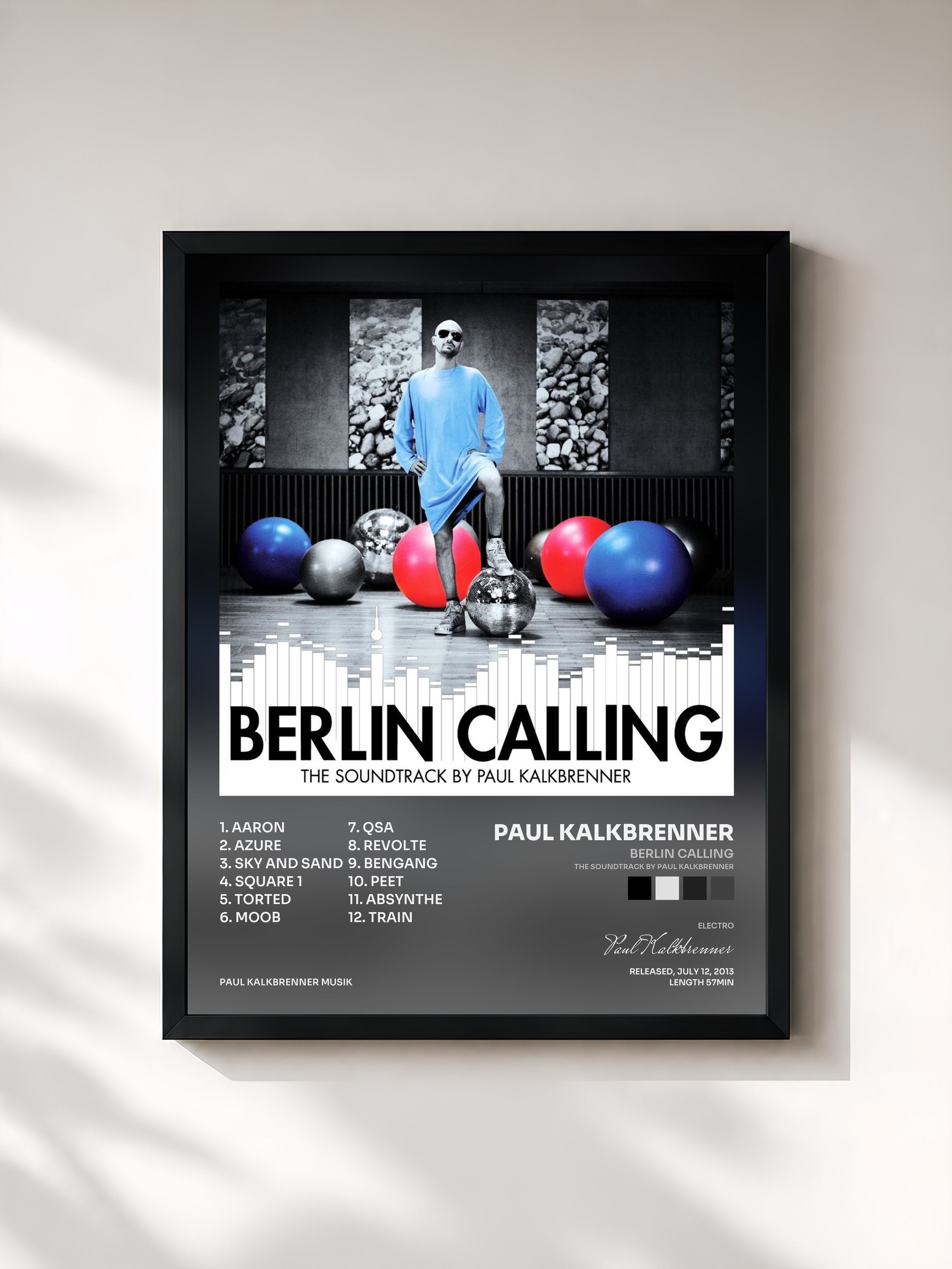 #noir Tableau de l'album Berlin Calling (The Soundtrack by Paul Kalkbrenner) de Paul Kalkbrenner, cadre noir, imprimé et encadré en France