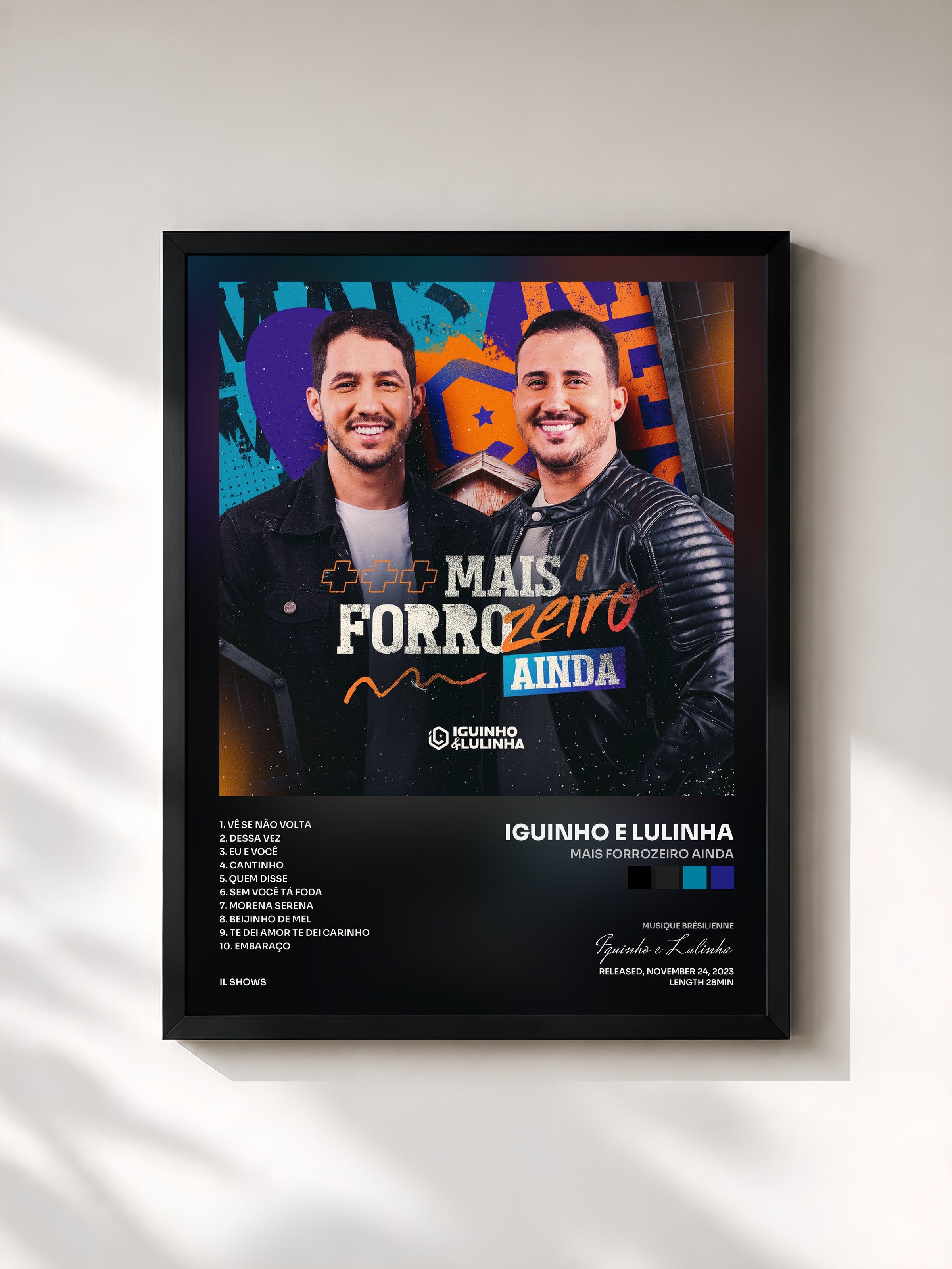 #noir Tableau de l'album Mais Forrozeiro Ainda de Iguinho e Lulinha, cadre noir, imprimé et encadré en France