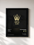 #noir Tableau de l'album Rich Kid de Kevin Roldan, cadre noir, imprimé et encadré en France