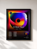 #noir Tableau de l'album AI Beat Tape de Ta-Ku, cadre noir, imprimé et encadré en France