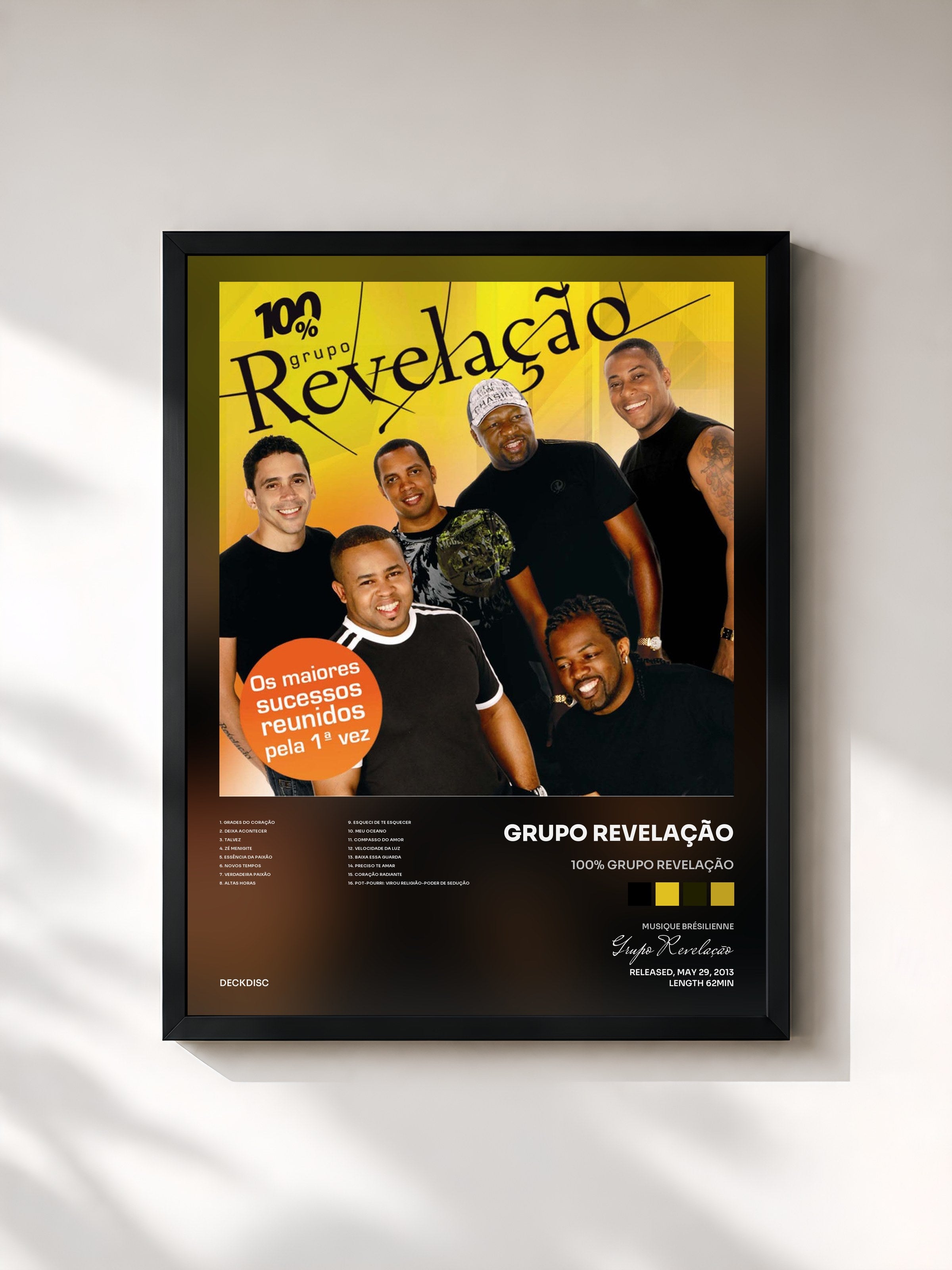 #noir Tableau de l'album 100% Grupo Revelação de Grupo Revelação, cadre noir, imprimé et encadré en France