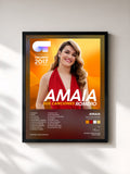 #noir Tableau de l'album Sus Canciones (Operación Triunfo 2017) de Amaia, cadre noir, imprimé et encadré en France
