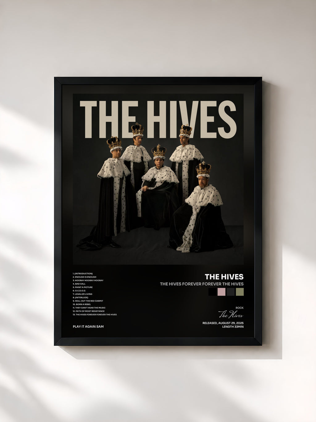 #noir Tableau de l'album The Hives Forever Forever The Hives de The Hives, cadre noir, imprimé et encadré en France