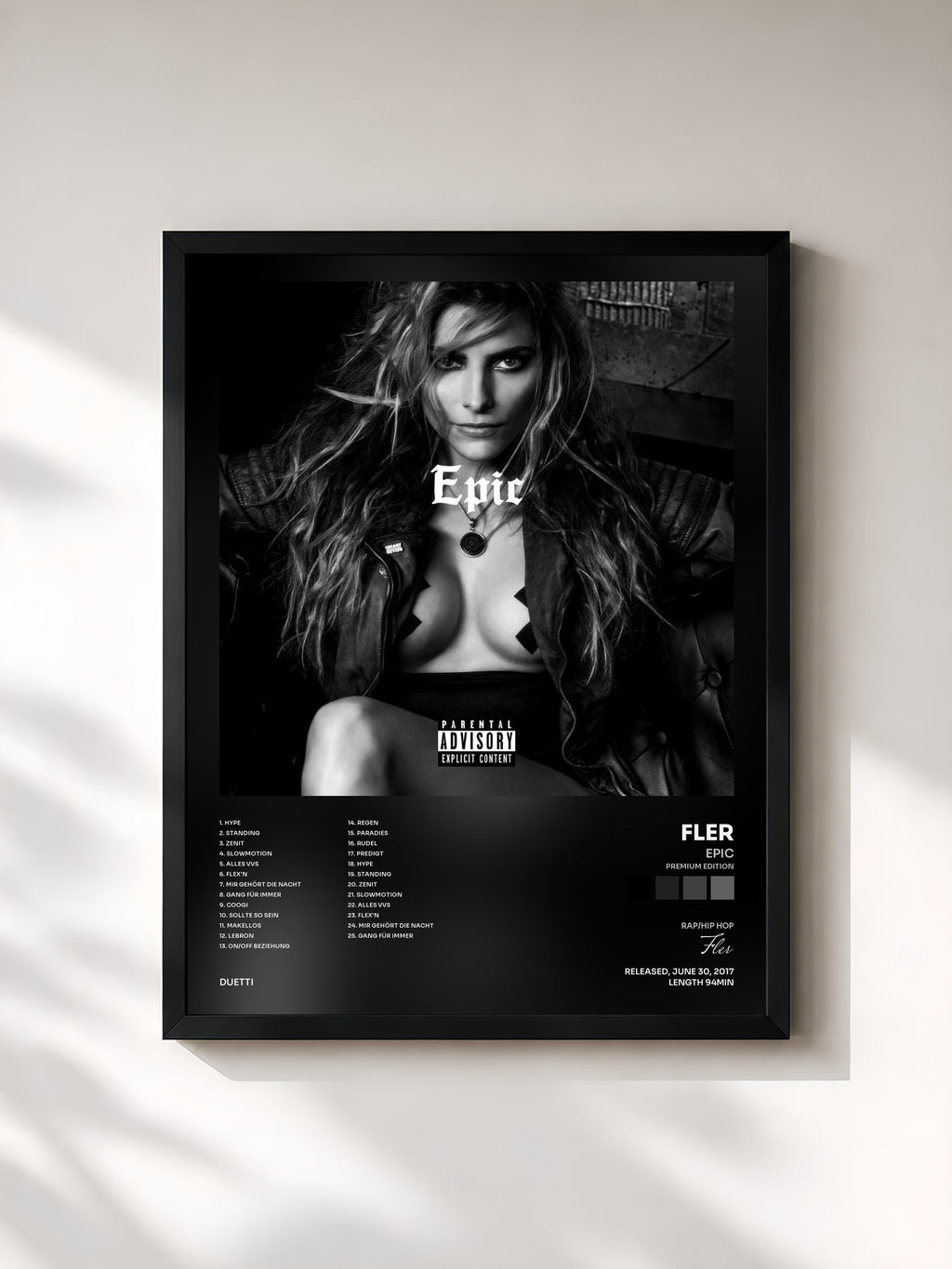 #noir Tableau de l'album Epic (Premium Edition) de Fler, cadre noir, imprimé et encadré en France