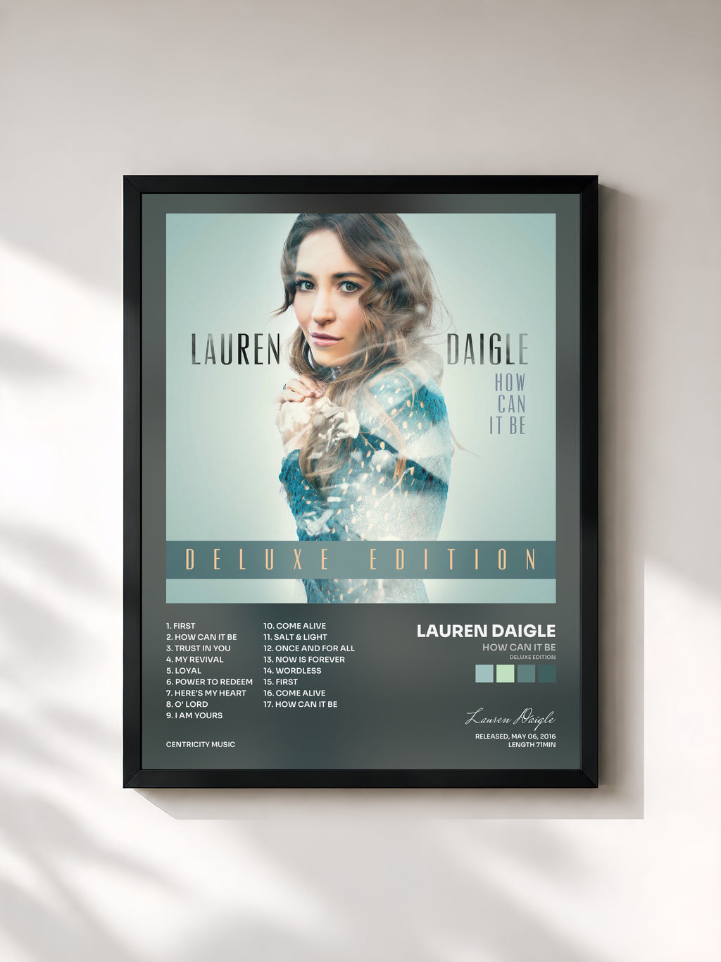 #noir Tableau de l'album How Can It Be (Deluxe Edition) de Lauren Daigle, cadre noir, imprimé et encadré en France