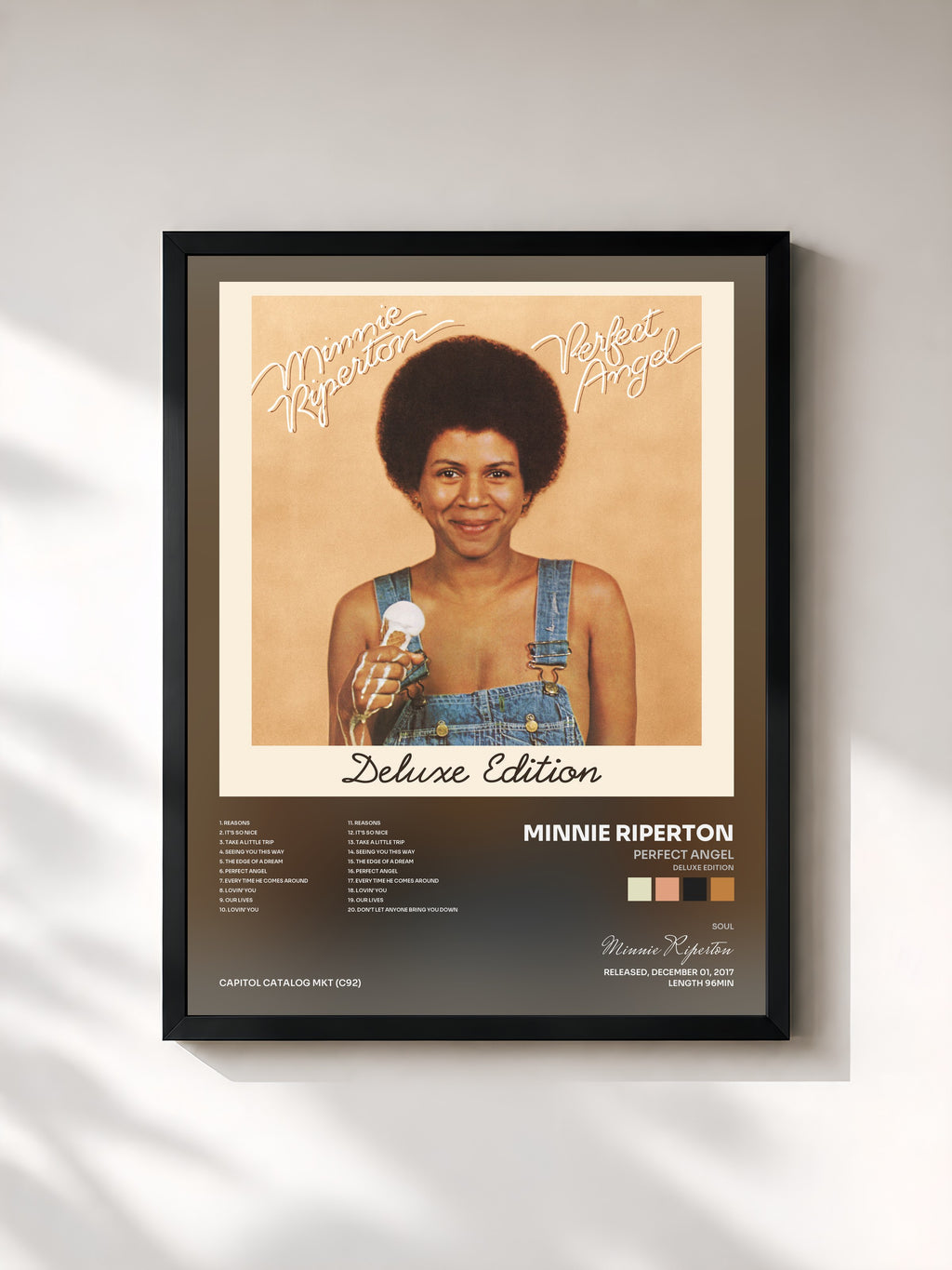 #noir Tableau de l'album Perfect Angel (Deluxe Edition) de Minnie Riperton, cadre noir, imprimé et encadré en France
