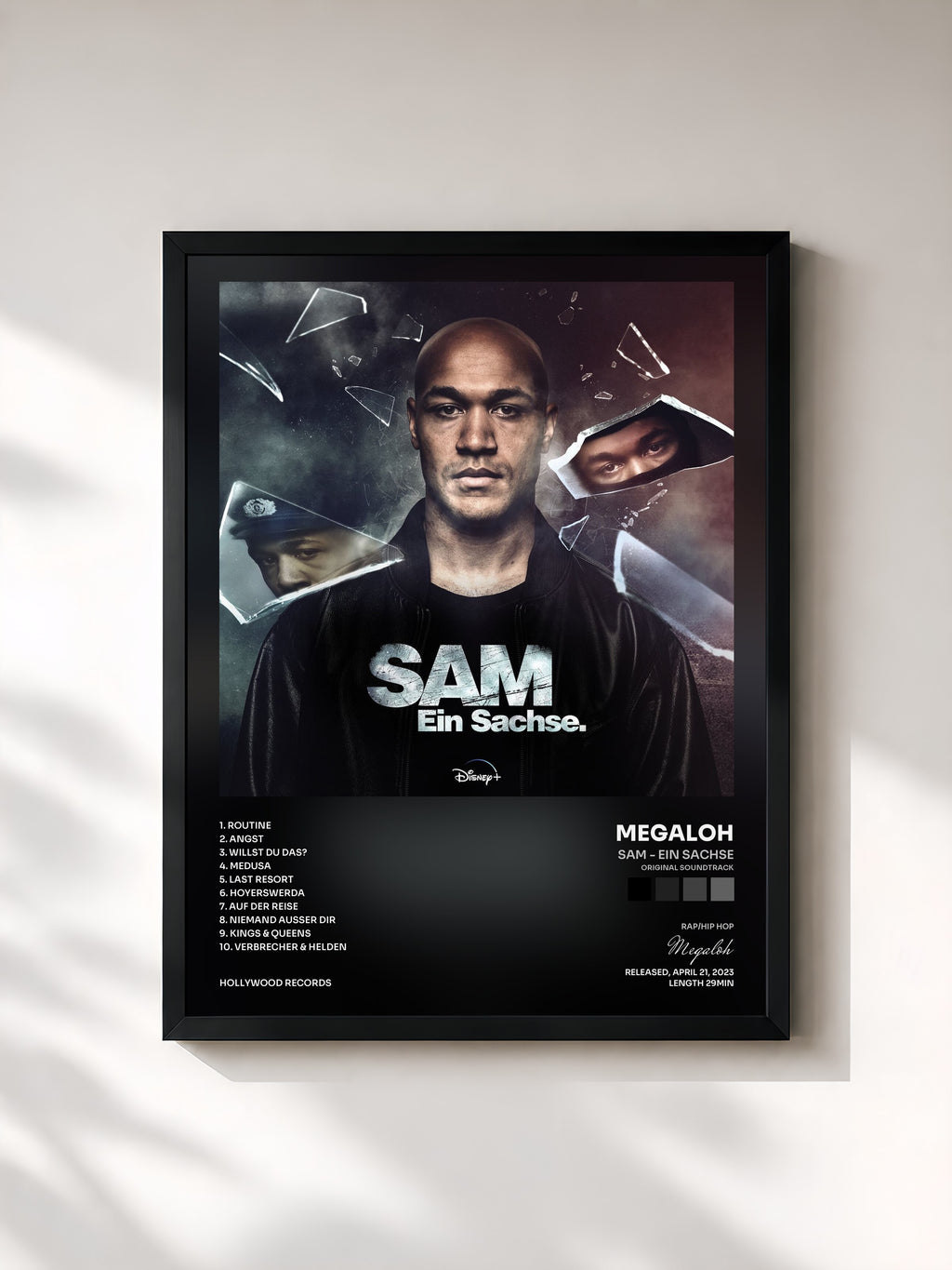 #noir Tableau de l'album Sam - ein Sachse (Original Soundtrack) de Megaloh, cadre noir, imprimé et encadré en France