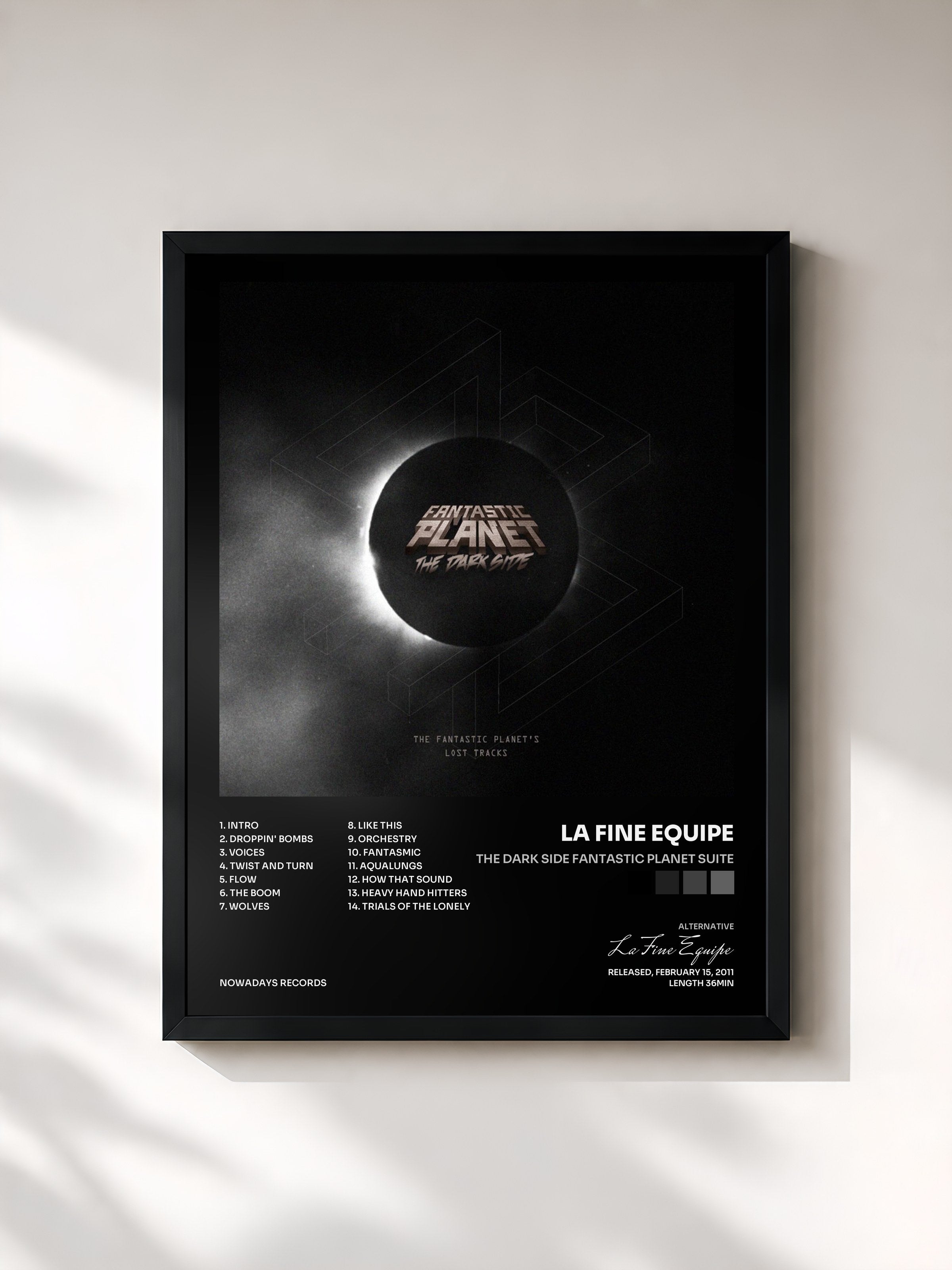 #noir Tableau de l'album The Dark Side Fantastic Planet Suite de La Fine Equipe, cadre noir, imprimé et encadré en France
