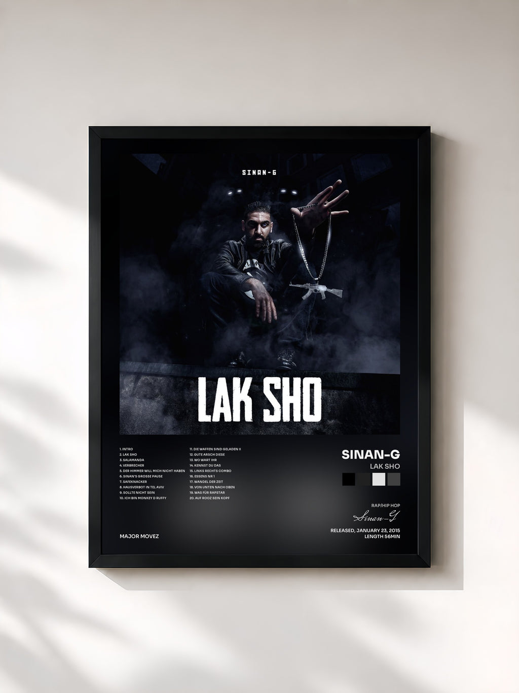 #noir Tableau de l'album Lak Sho de Sinan-G, cadre noir, imprimé et encadré en France