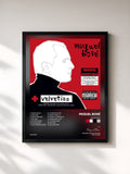 #noir Tableau de l'album Velvetina de Miguel Bosé, cadre noir, imprimé et encadré en France