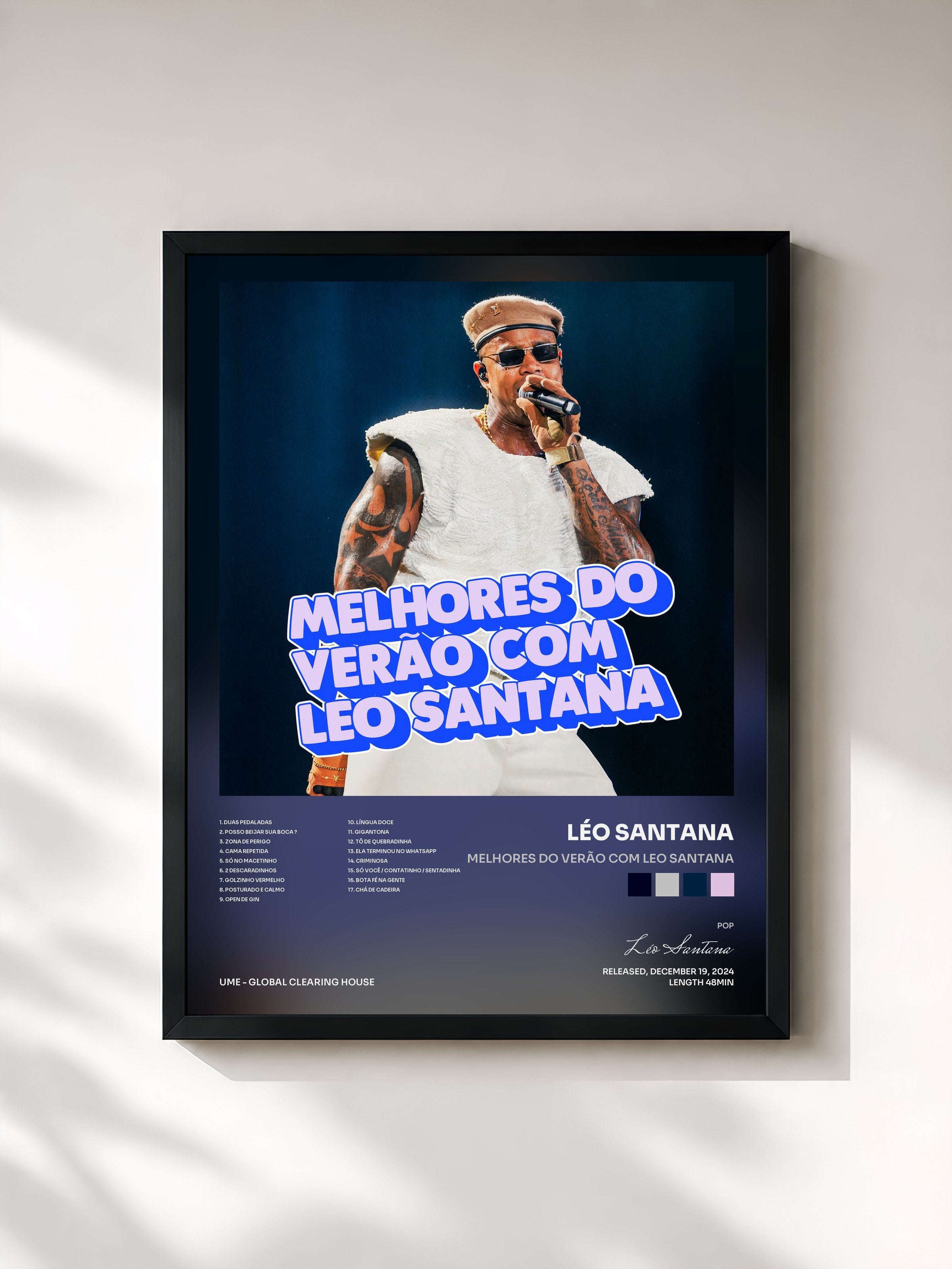 #noir Tableau de l'album Melhores do Verão com Leo Santana de Léo Santana, cadre noir, imprimé et encadré en France