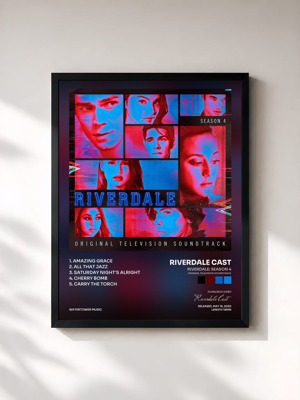 #noir Tableau de l'album Riverdale: Season 4 (Original Television Soundtrack) de Riverdale Cast, cadre noir, imprimé et encadré en France
