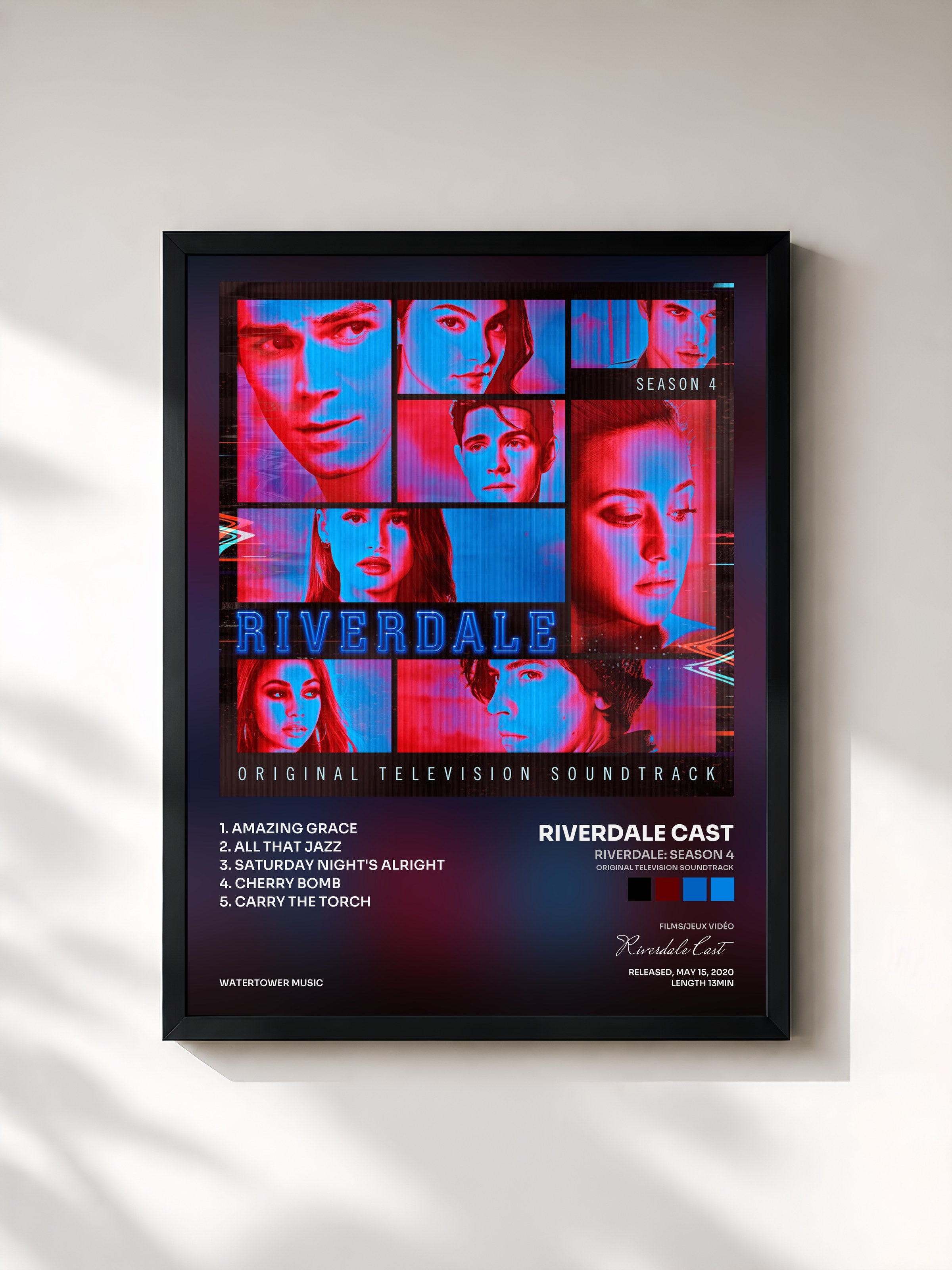#noir Tableau de l'album Riverdale: Season 4 (Original Television Soundtrack) de Riverdale Cast, cadre noir, imprimé et encadré en France