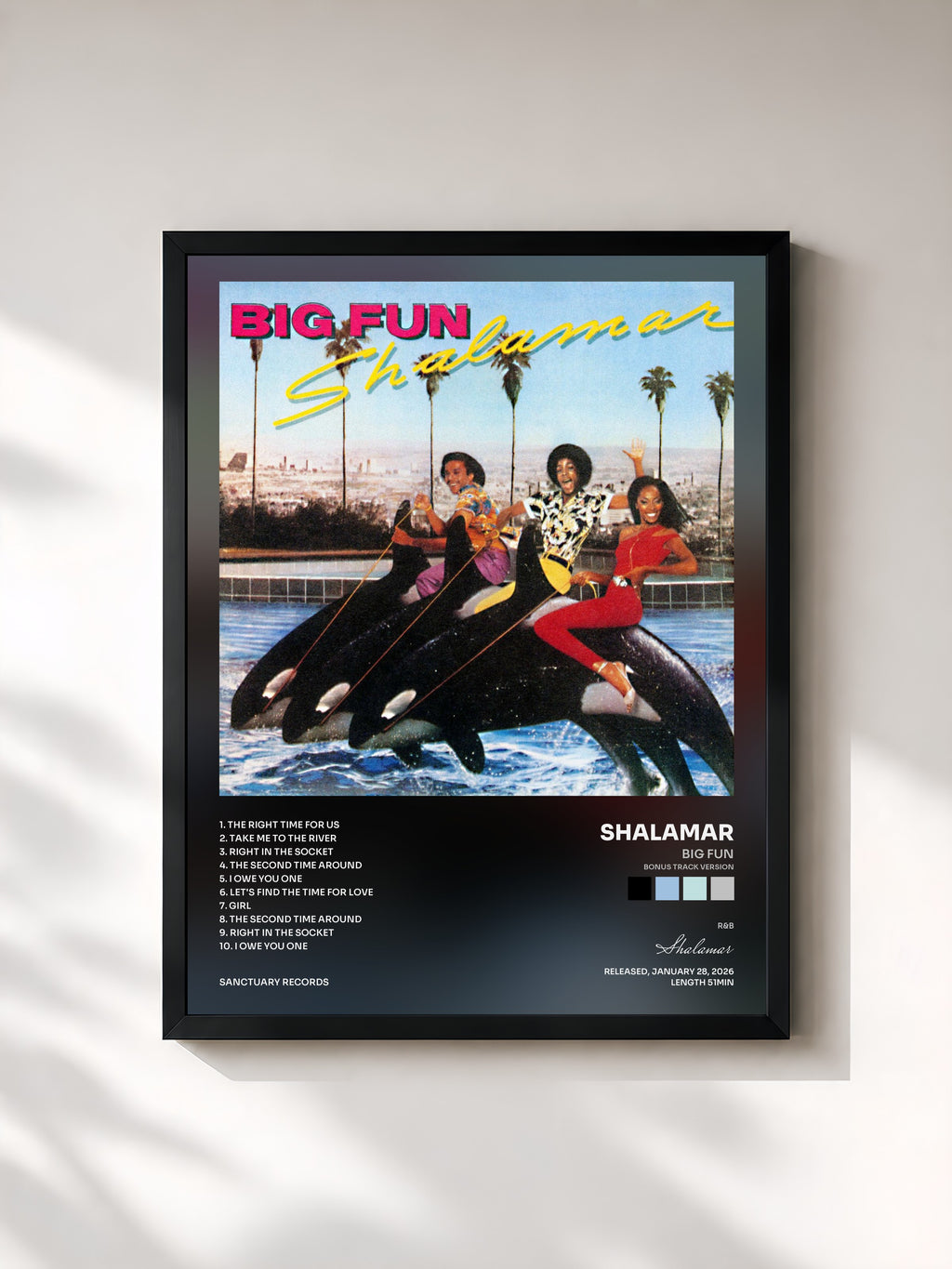 #noir Tableau de l'album Big Fun (Bonus Track Version) de Shalamar, cadre noir, imprimé et encadré en France