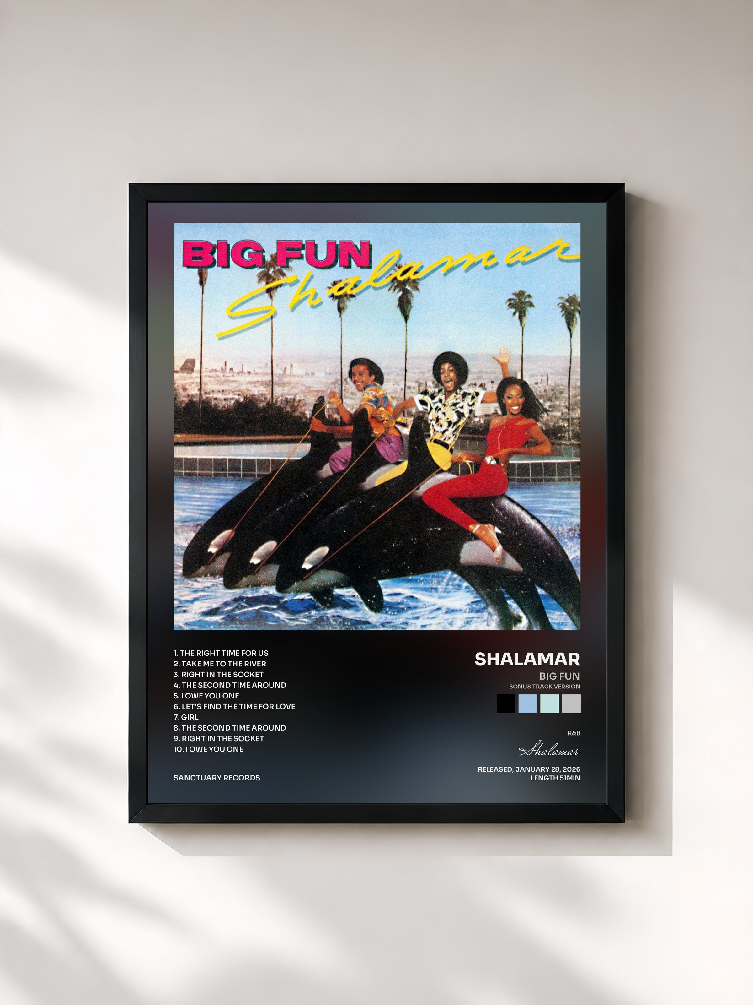 #noir Tableau de l'album Big Fun (Bonus Track Version) de Shalamar, cadre noir, imprimé et encadré en France
