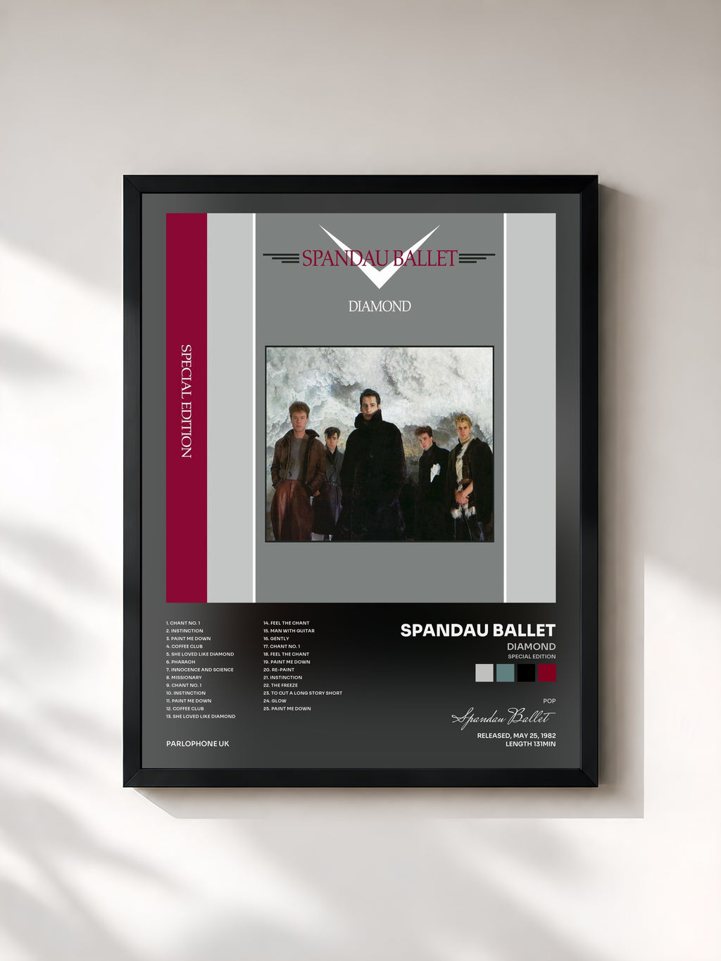 #noir Tableau de l'album Diamond (Special Edition) de Spandau Ballet, cadre noir, imprimé et encadré en France