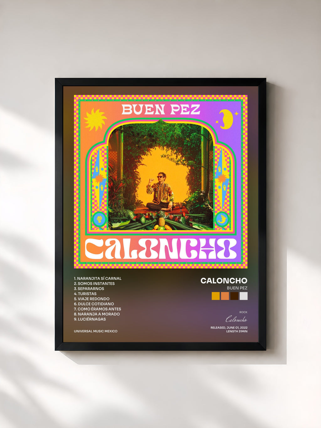 #noir Tableau de l'album Buen Pez de Caloncho, cadre noir, imprimé et encadré en France