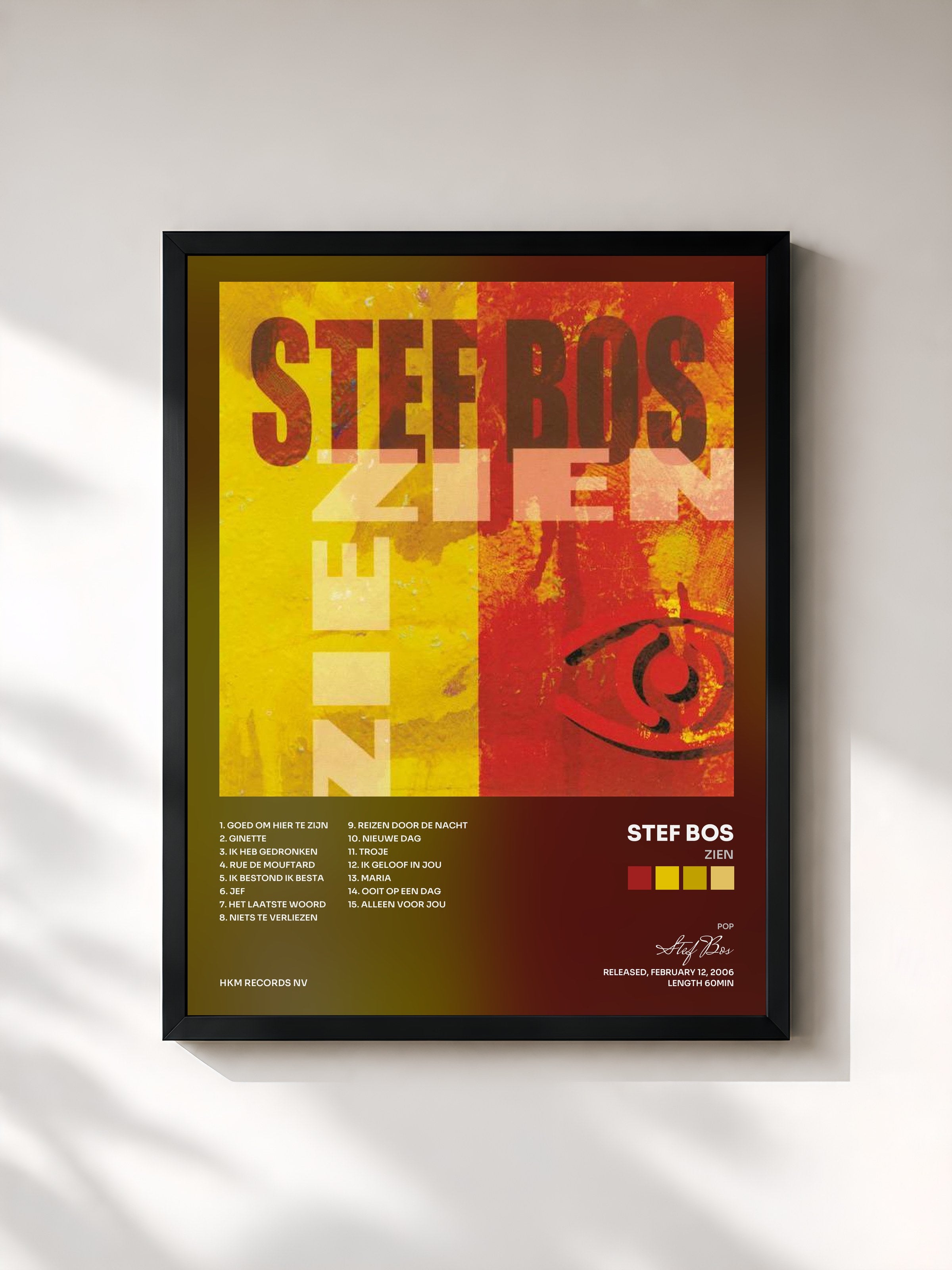 #noir Tableau de l'album Zien de Stef Bos, cadre noir, imprimé et encadré en France