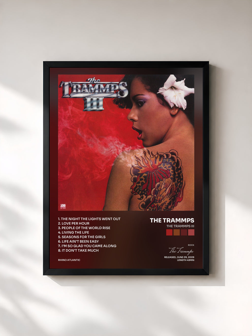 #noir Tableau de l'album The Trammps III de The Trammps, cadre noir, imprimé et encadré en France