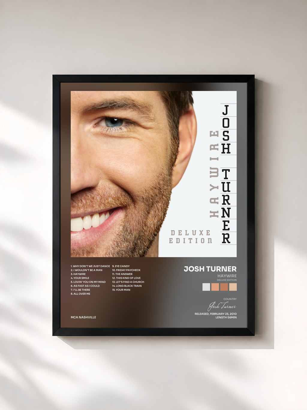 #noir Tableau de l'album Haywire (Deluxe Edition) de Josh Turner, cadre noir, imprimé et encadré en France