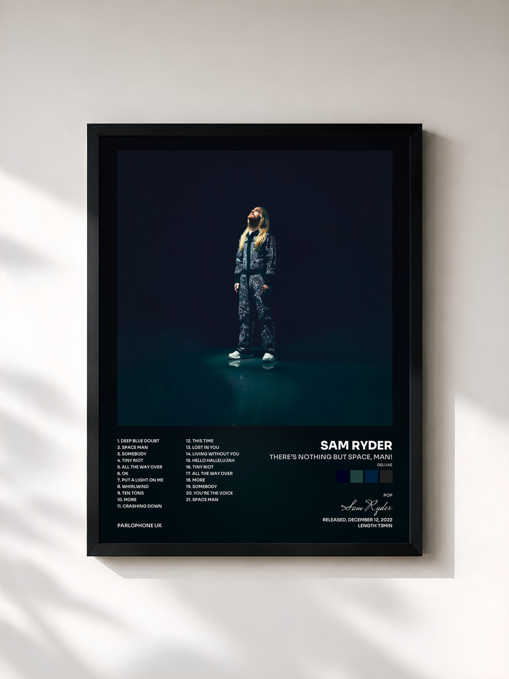 #noir Tableau de l'album There’s Nothing But Space, Man! (Deluxe) de Sam Ryder, cadre noir, imprimé et encadré en France